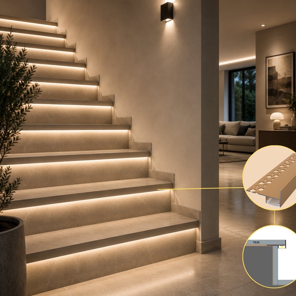 TILE EDGE LP407BR – osvětlení schodiště