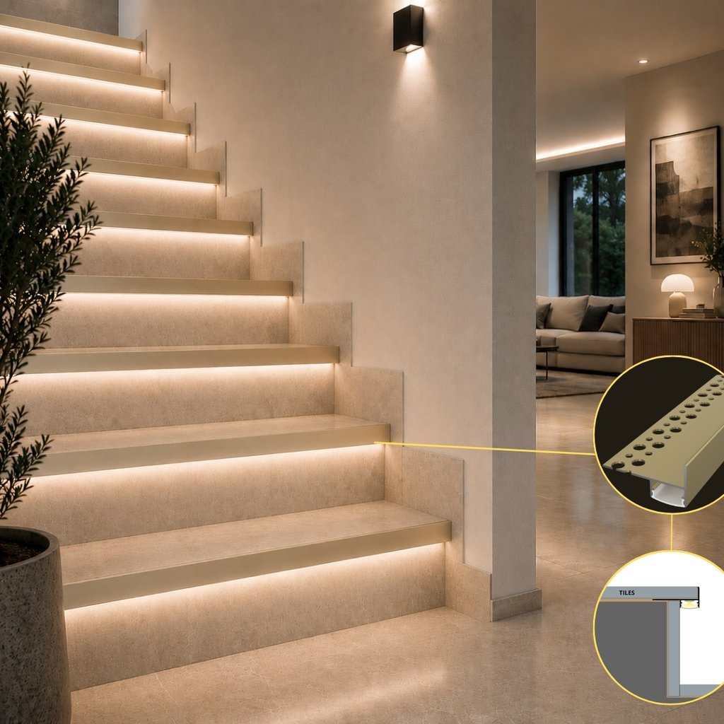 TILE EDGE LP407CH – osvětlení schodiště