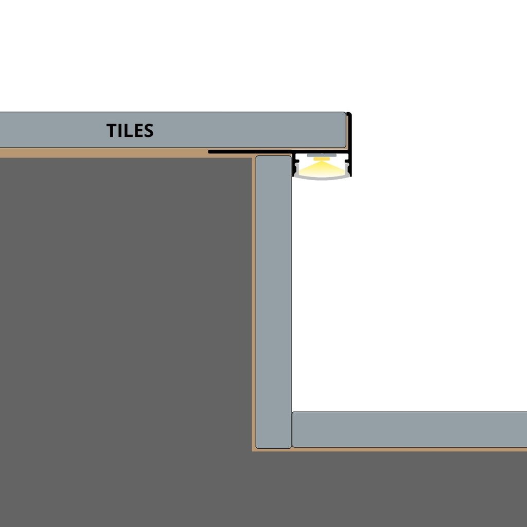 TILE EDGE LP407CH – instalace pod dlažbu