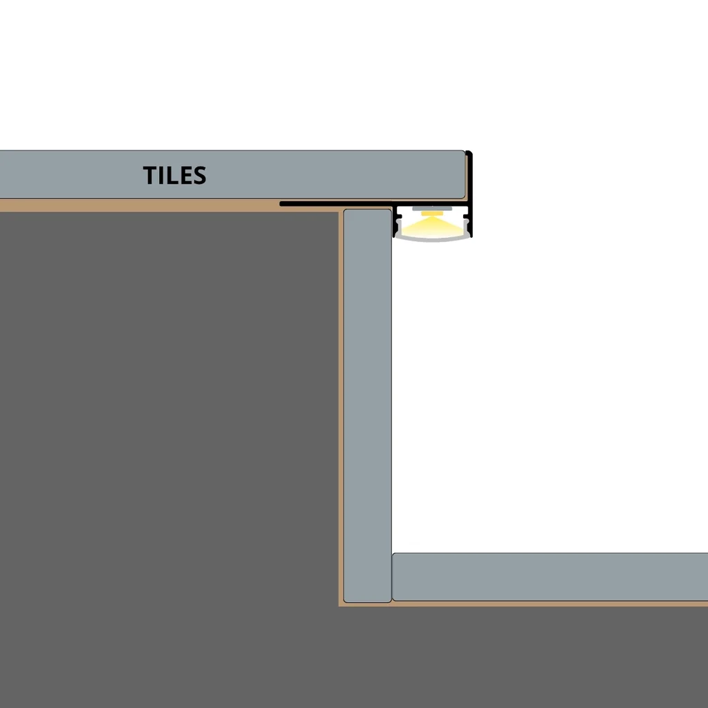 TILE EDGE LP407GR – instalace pod dlažbu